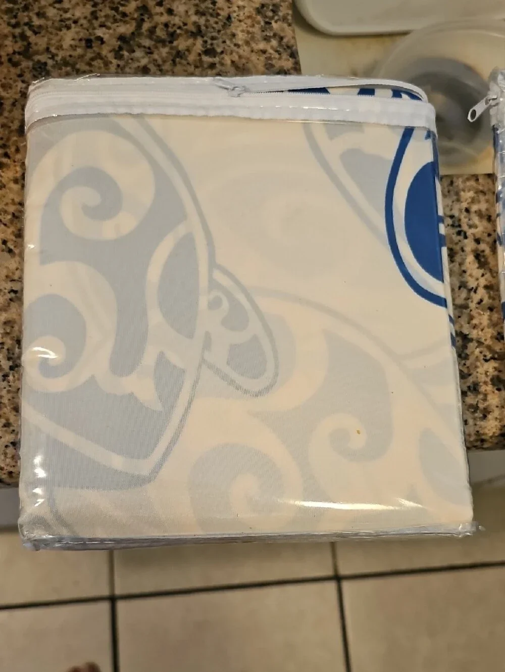 Blue and White Hawaiian Turtle Shower Curtain